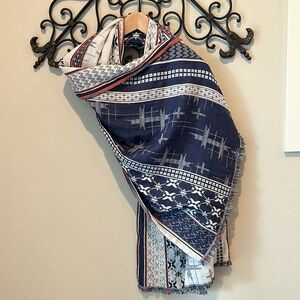 WILFRED PRINTED FRINGE SCARF 100% COTTON OS